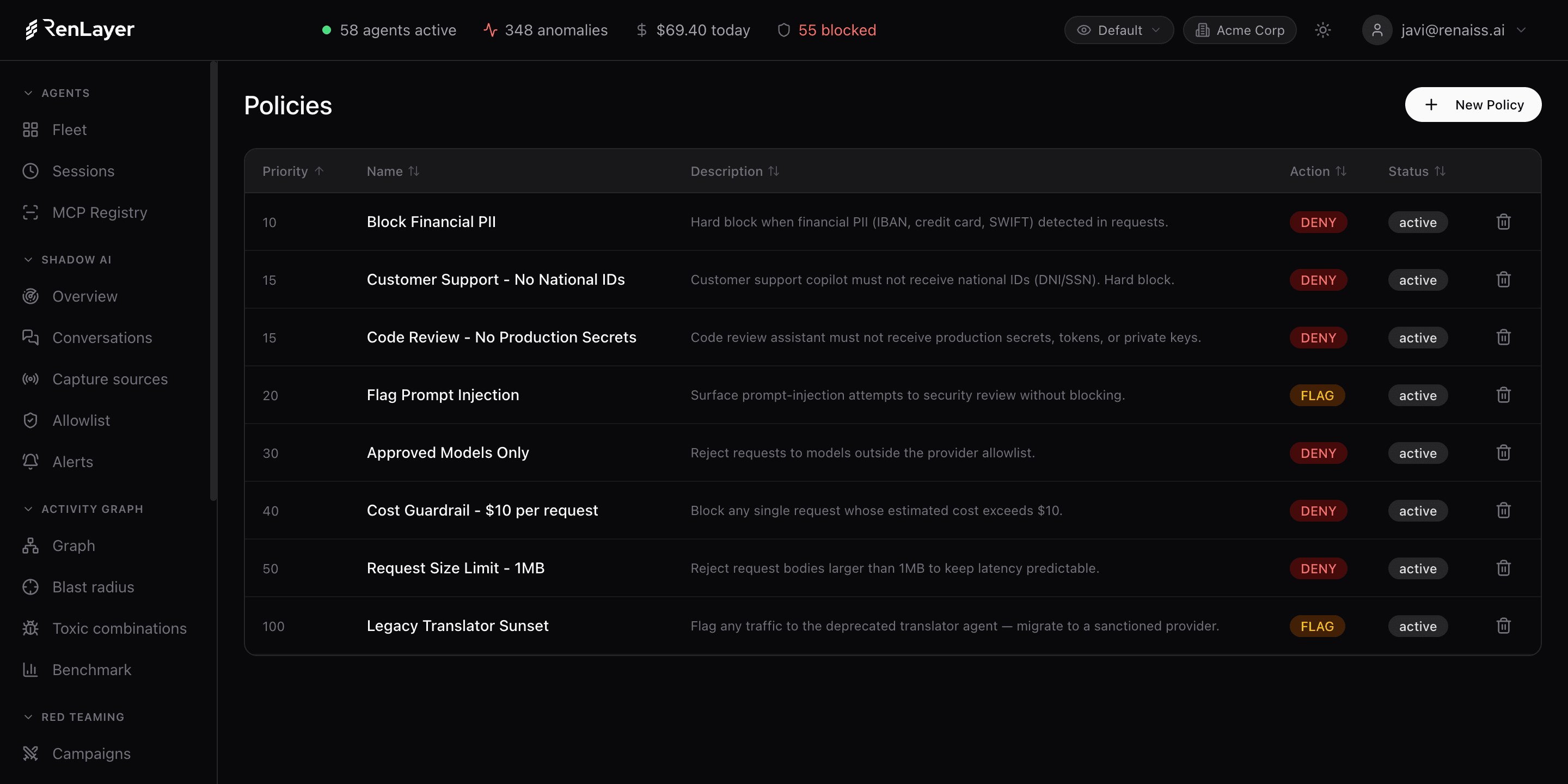 Turn your rules into real-time decisions in the RenLayer console